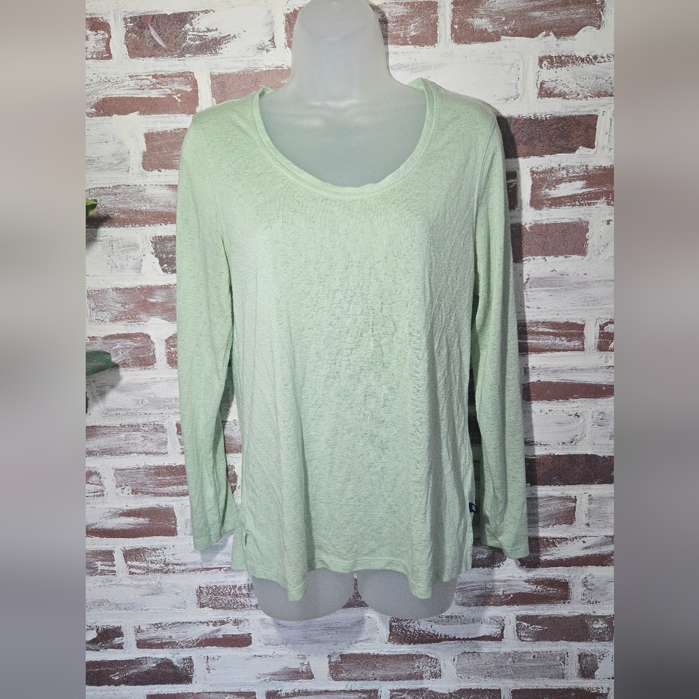 GAP Light Green Long Sleeve Scoop Neck Tee